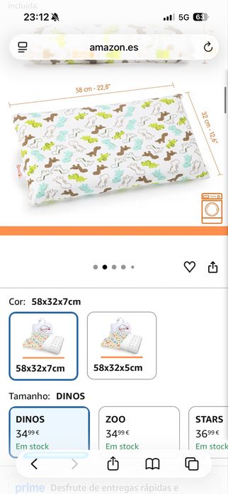 Almofada para criança