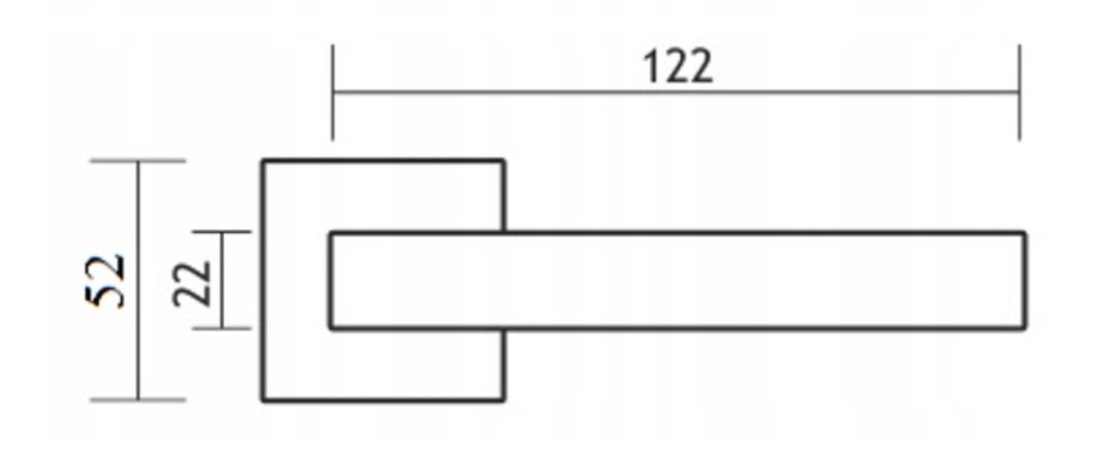 17 kpl-ów: Klamka VDS WARNA, R67, kwadratowa rozeta