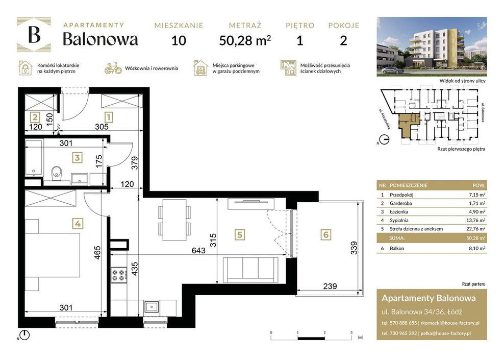 2-pokojowe mieszkanie 50m2 + balkon Bez Prowizji