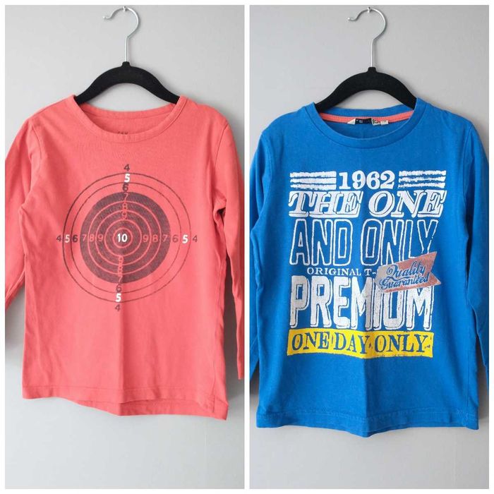 zestaw 2 bluzek z długim rękawem, marki CFK i WE, rozmiar 116 cm