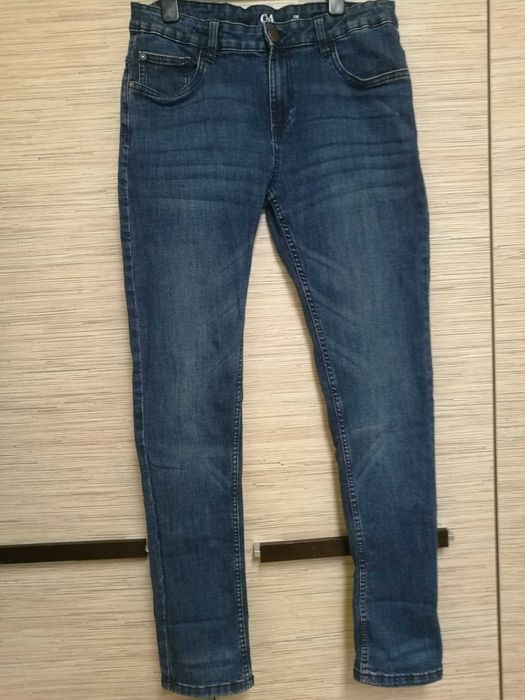 Spodnie jeansy młodzieżowe 176 C&A granatowe