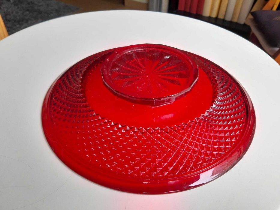 Prato Cristal Cor Vermelho