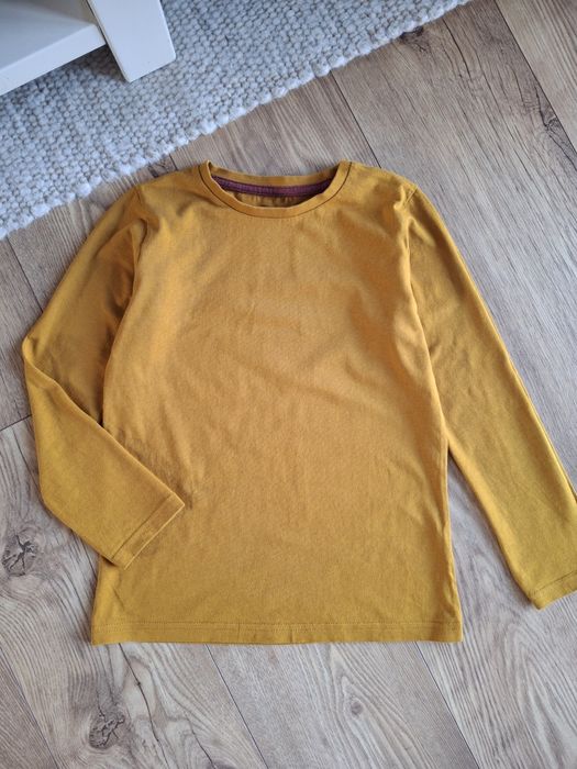 122cm, musztardowa koszulka,.bluzka długi rękaw chłopięca, long sleeve
