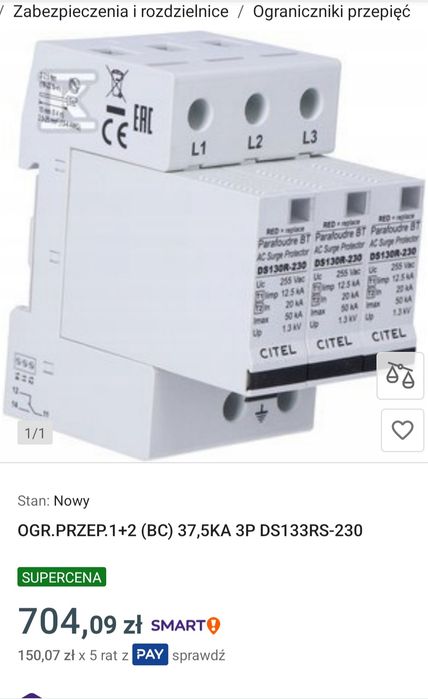 Ogranicznik przepięć AC T1+T2 CITEL