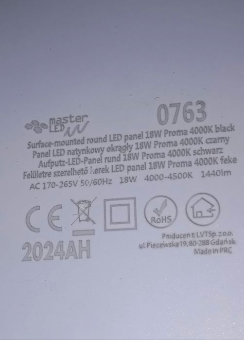 Panel LED nadtynkowy