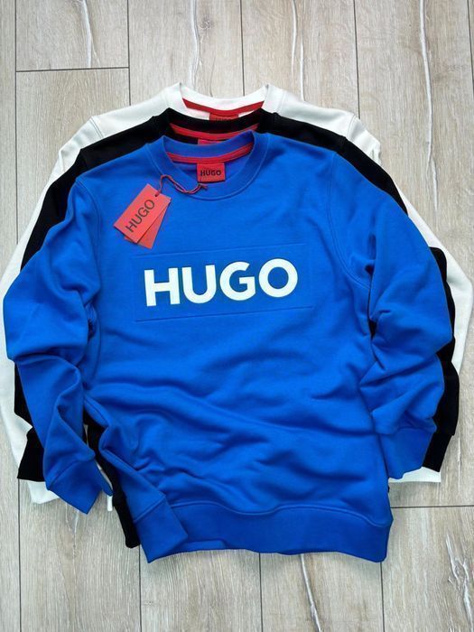 HUGO BOSS свитшот мужской брендовый кофта реглан батник худи черный