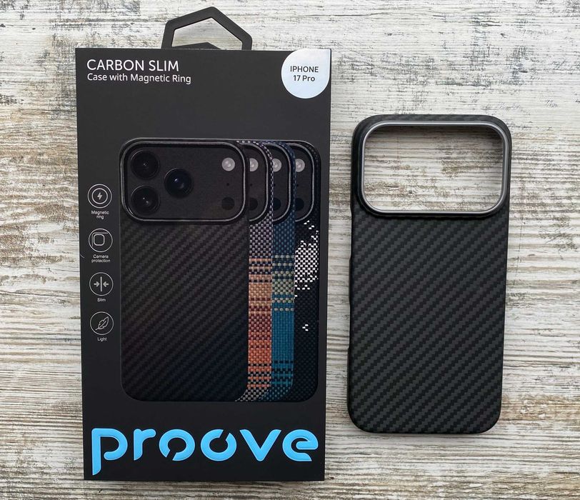 Карбоновый чехол Proove Carbon with MagSafe iPhone 17 Pro, Max, Air