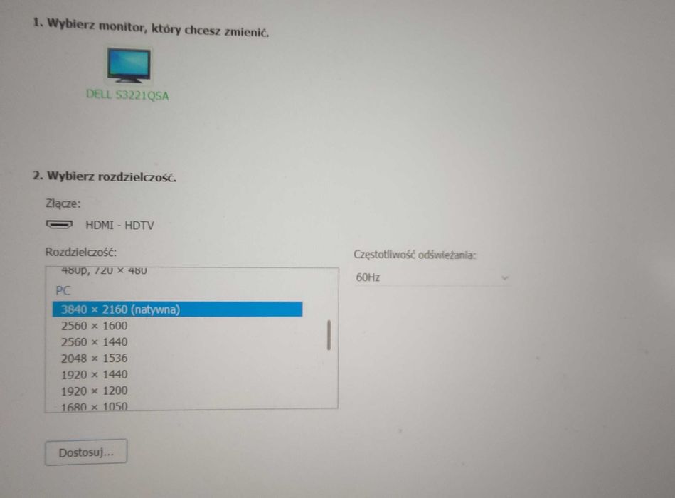 Monitor Dell S3221QSA 32" 4K Zakrzywiony – UHD, HDR, VA – Stan bdb