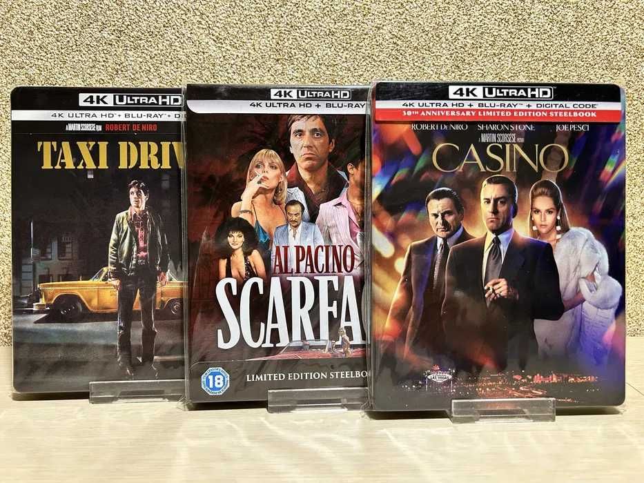 Steelbook 4K Ultra HD Казино/ Лицо со шрамом/ Гангстер/ Город воров