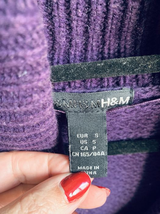 Casaco de malha roxo H&M