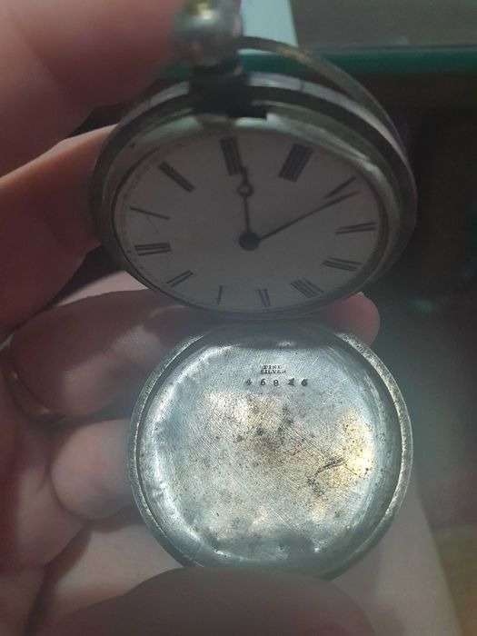Relógio de bolso muito antigo em prata para peças
