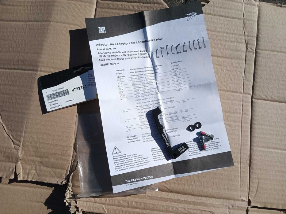 Adapter hamulca Magura QM5 203mm przód IS / PM