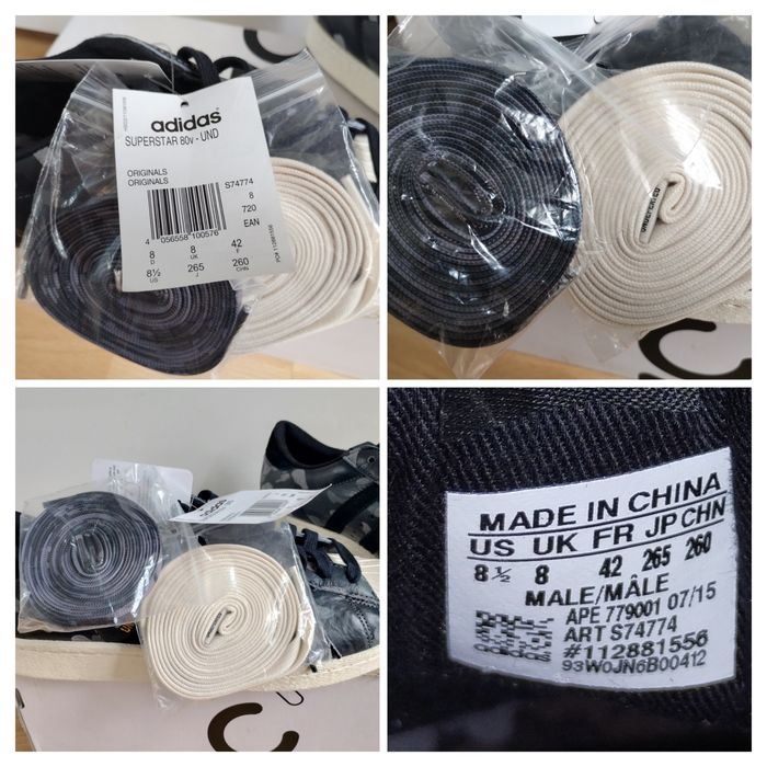 Buty męskie 42 Adidas Undefeated X Bape Superstar 80S originals