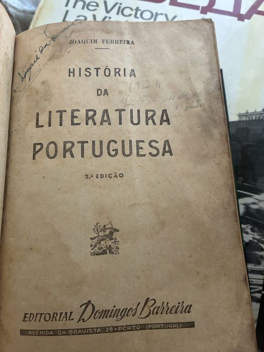 Hostoria da Literatura Portuguesa - Joaquim Ferreira  2 EDIÇÃO 1949