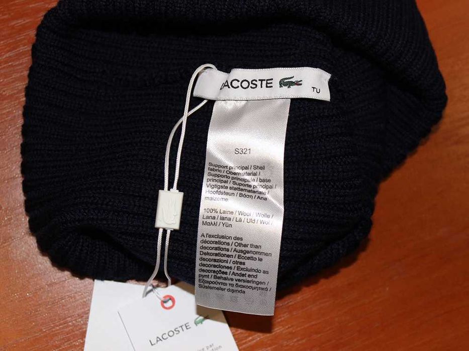 Lacoste Men's Knit Wool Beanie RB0001 00 166 шапка оригінал шерстяна