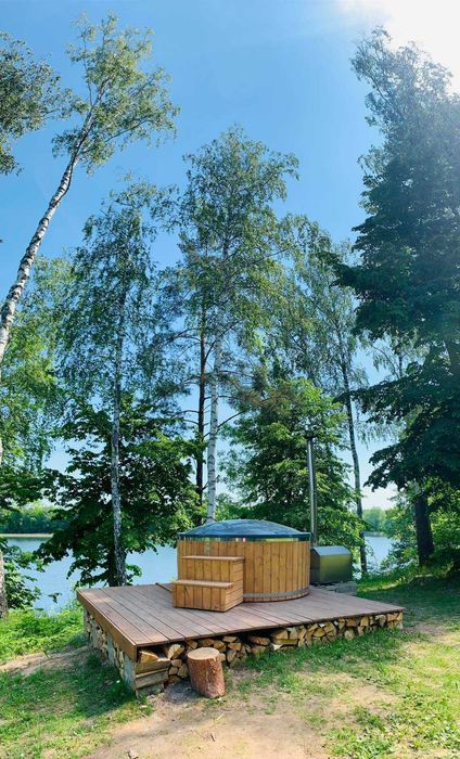 Domek nad jeziorem! Ruska bania!jacuzzi! Pomost!Plaża