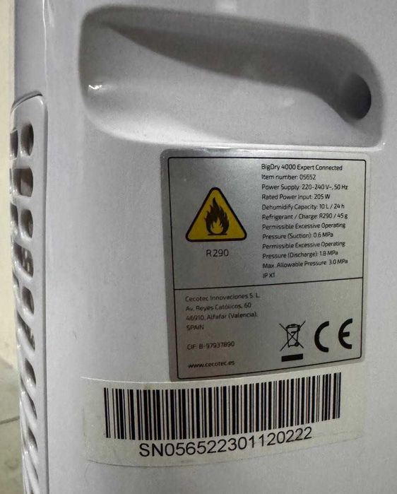 Desumidificador Cecotec Big Dry 4000 Expert Connected Wi-Fi
