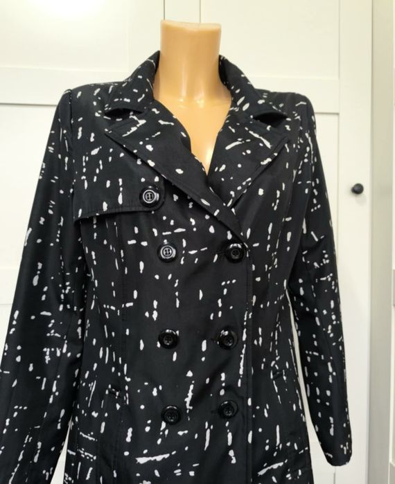 Płaszcz trencz wzorek wiosenny letni elegancki wizytowy codzienny vint