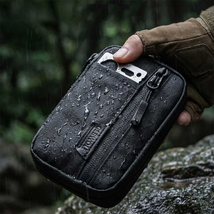 EDC Органайзер поуч водовідштовхуючий Gebwolf гаманець Pouch з блискавкою сумка підсумок (чорний)