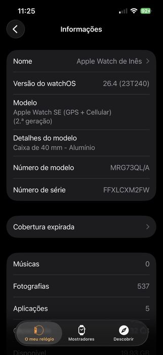 Apple Watch SE - 2.ª geração (GPS + Cellular) 40 mm