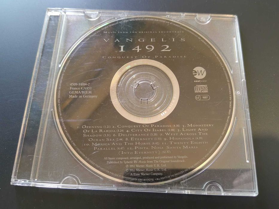 CD dos Vangelis, "1492 Conquest Of Paradise" (apenas o cd)