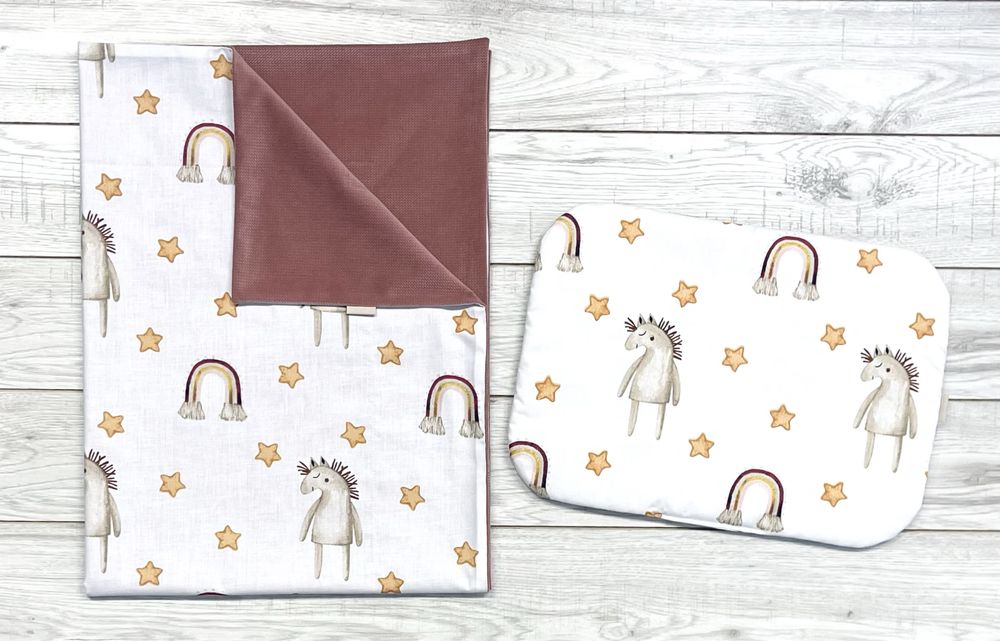 WYPRZEDAŻ Kocyk velvet 100x75 / komplet kocyk plus poduszka
