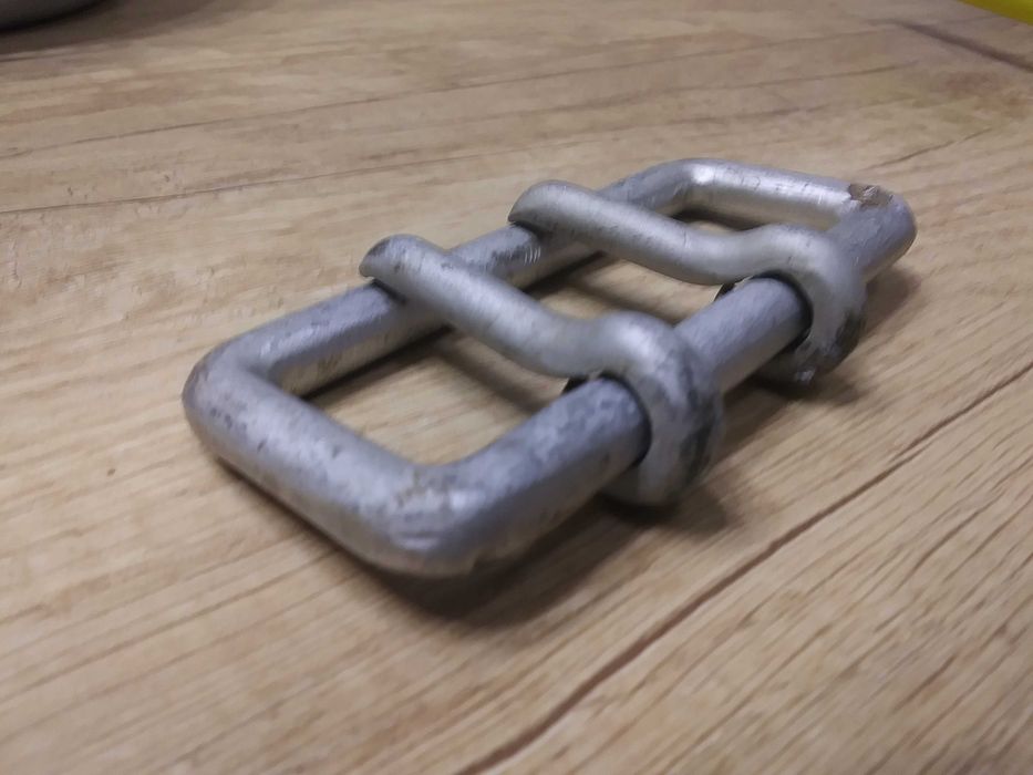Stara aluminiowa klamra do pasa pas strażacki sprzączka ucho PSP OSP