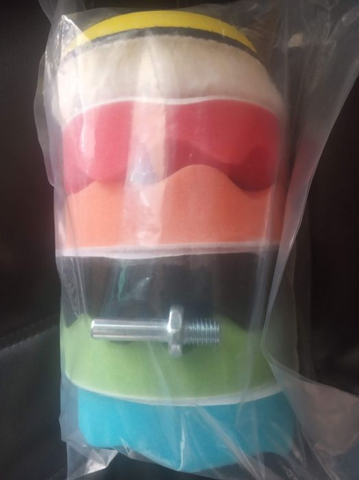 Набор насадок для полировки авто и шлифовальный диск 15см, на дрель