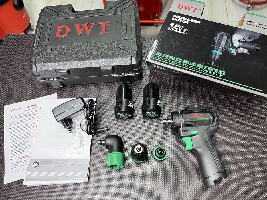 Аккумуляторный шуруповерт DWT ABSP-12 NQ-2 BMC + угловая насадка
