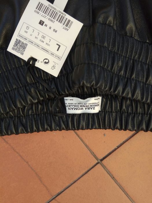 Calças senhora pele sintética