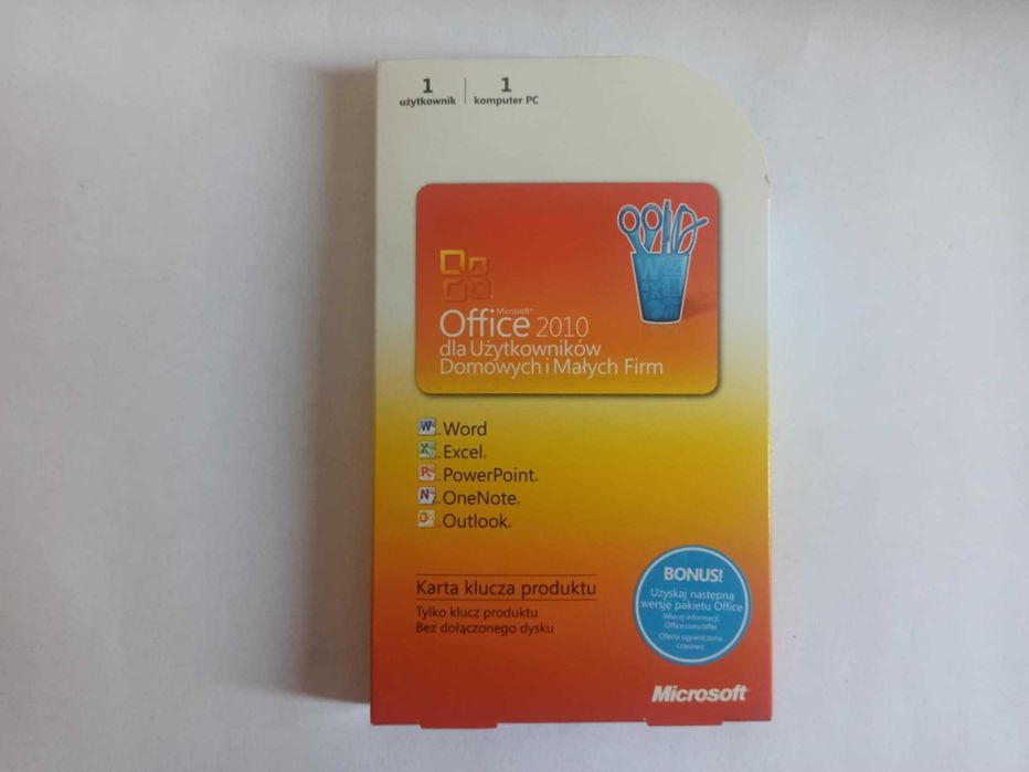 Klucz Office Microsoft 2010 dla Użytkowników Domowych i Małych Firm