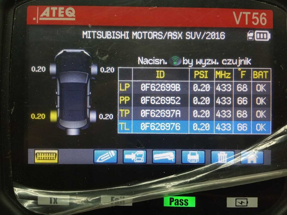 4x czujniki ciśnienia TPMS MITSUBISHI OUTLANDER 4250C477