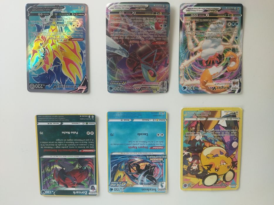 Cartas Pokémon usadas