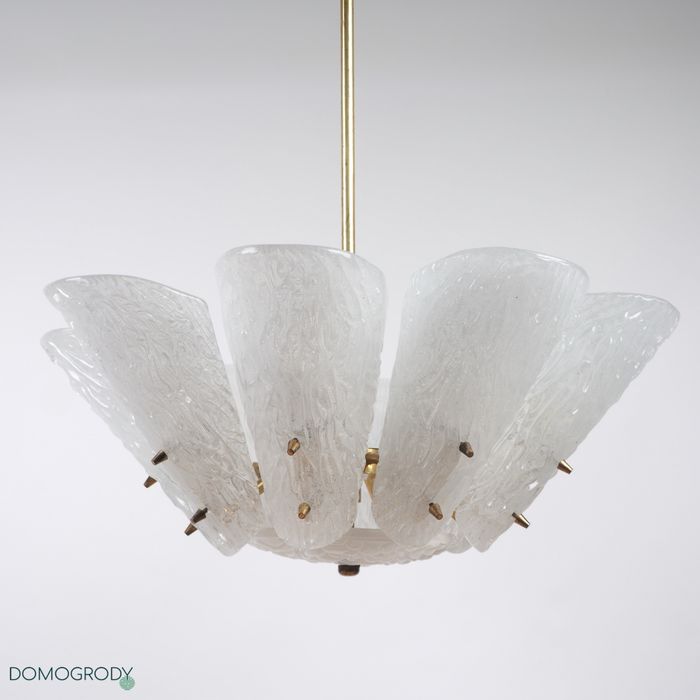 Duży Szklany Żyrandol J.T. Kalmar Austria lata 60-te