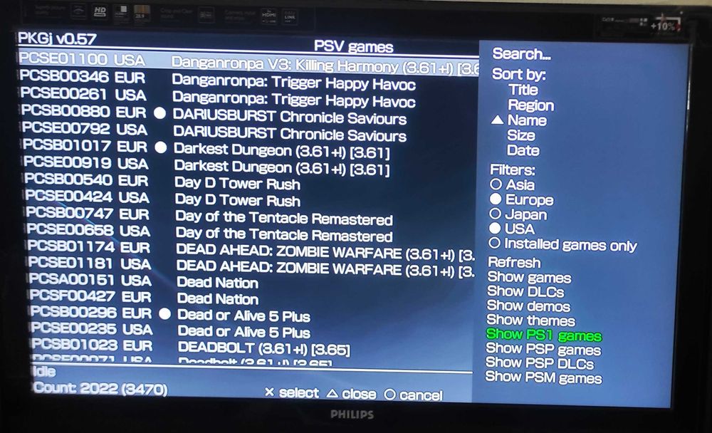 Playstation TV - Desbloqueada - Cartão 256GB - Comando PS3