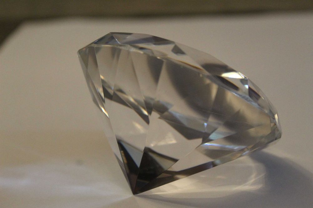 Diamante de vidro, peso de papel, decoração sofisticada