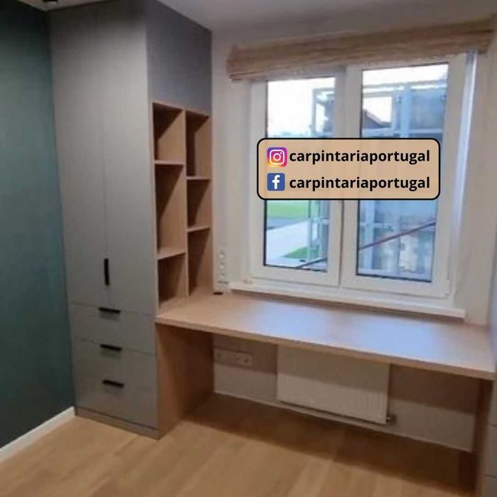 Roupeiros integrados com secretárias