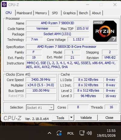 Procesor Ryzen 7 5800X3D
