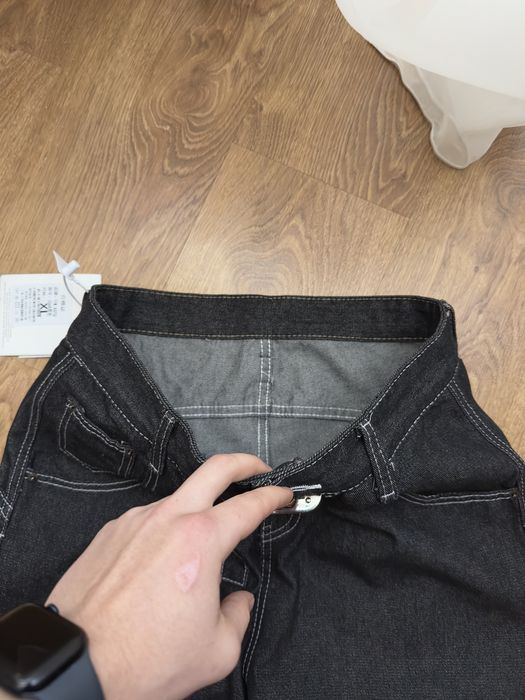 Baggy jeans raw denim bershka з кліпсами джинси архівні рав денім