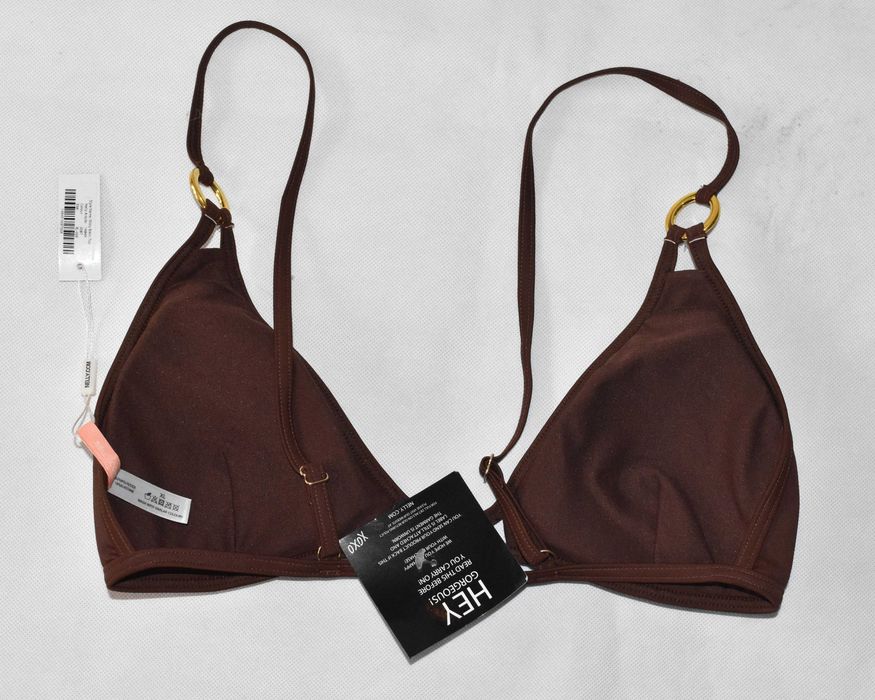 Góra bikini NLY Beach XL 42 brązowa wkładki push-up