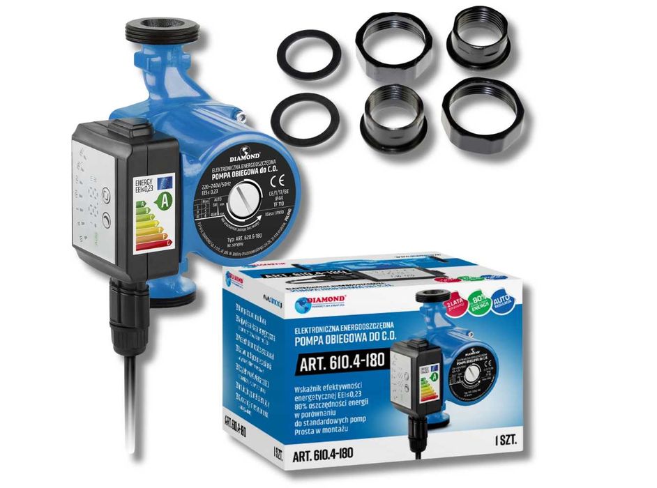 Pompa OBIEGOWA do pieca C.O. energooszczędna elektroniczna OGRZEWANIA