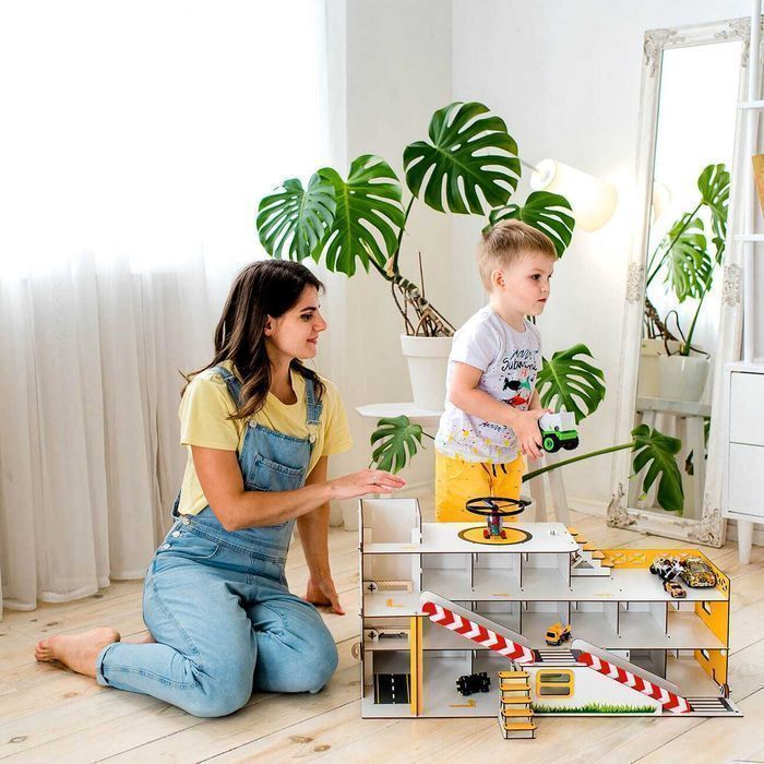 Великий гараж парковка для машинок, детский Паркинг, 3д конструктор