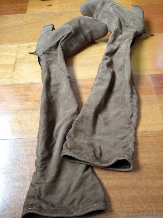 Botas camell, cano alto Mango