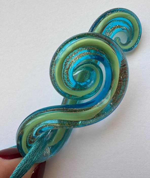 Колье Нота Скрипичный ключ - муранское стекло на  выпускной, свадьбу