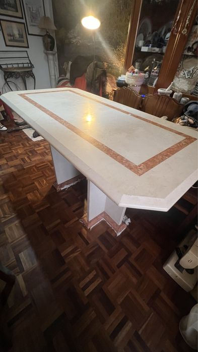 Vendo Conjunto Mármore (Mesa Jantar + Mesa de Apoio + Secretária)