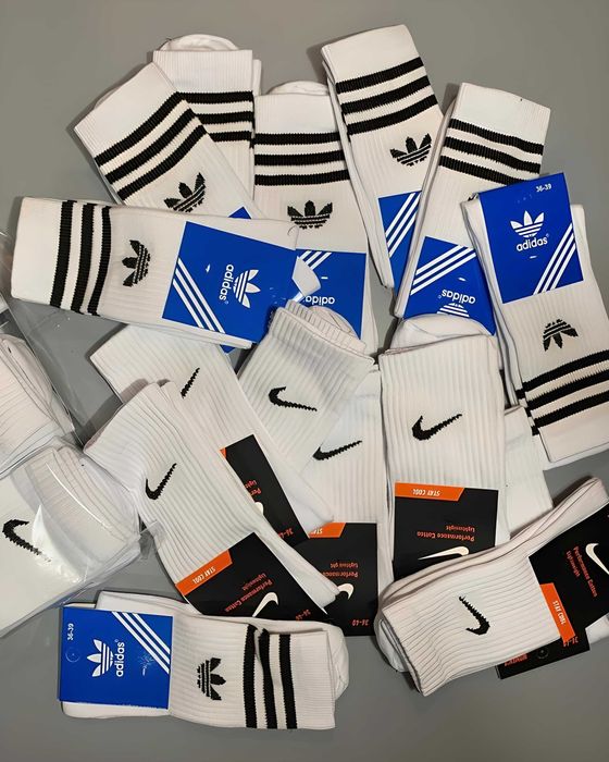 УПАКОВКА 12 ПАР 250ГРН Шкарпетки Nike Adidas .Носки найк адідас високі