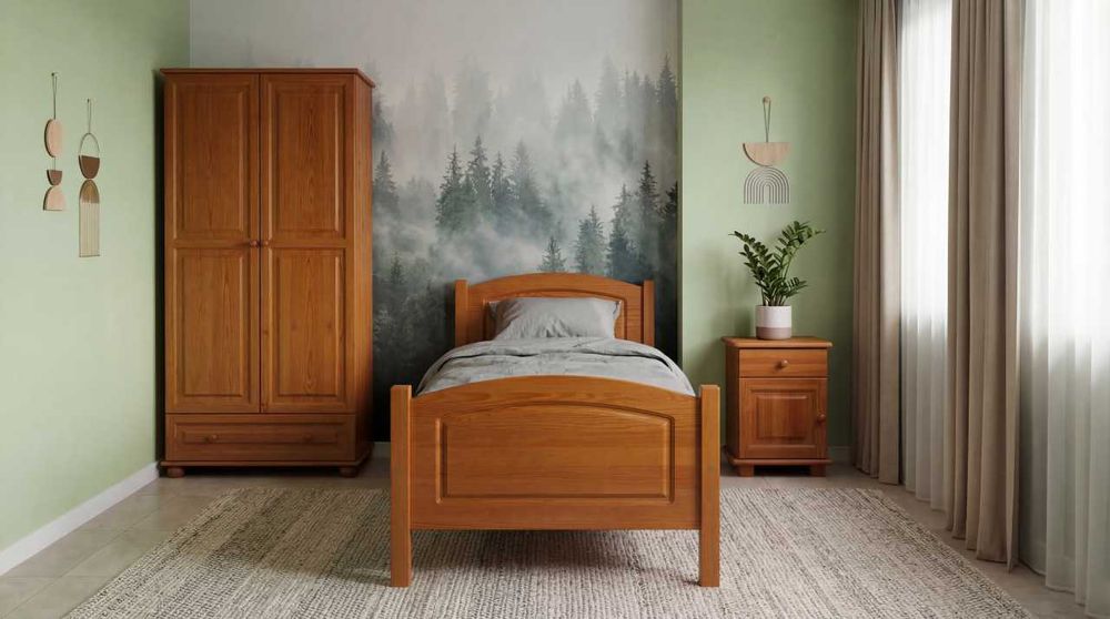 Łóżko drewniane Mario podwyższone +10cm dla SENIORA 90x200 wysyłka