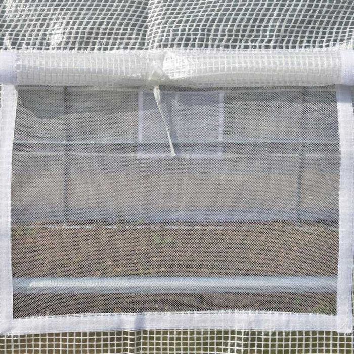 Estufa de Túnel de Jardim 4x3x2 m com Porta de Enrolar e 8 Janelas