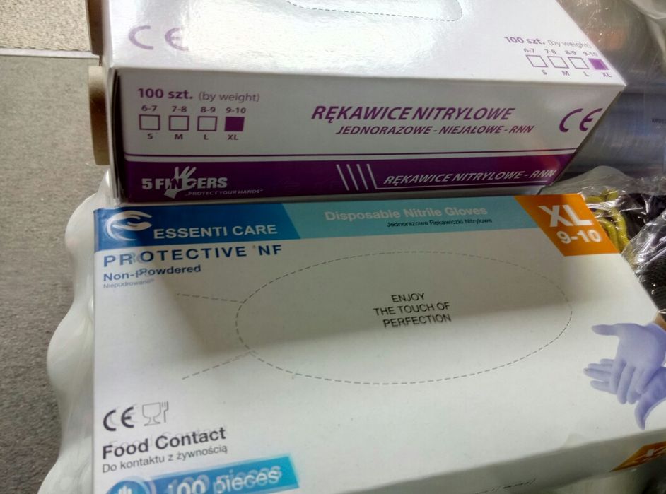 Rękawice nitrylowe M/L opakowanie 100 sztuk