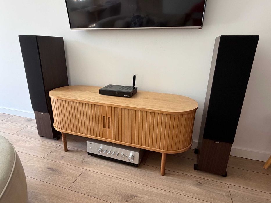 Zestaw stereo YAMAHA MusicCast R-N800A Srebrny + kolumny INDIANA Line Tesi 6 Ciemny brąz